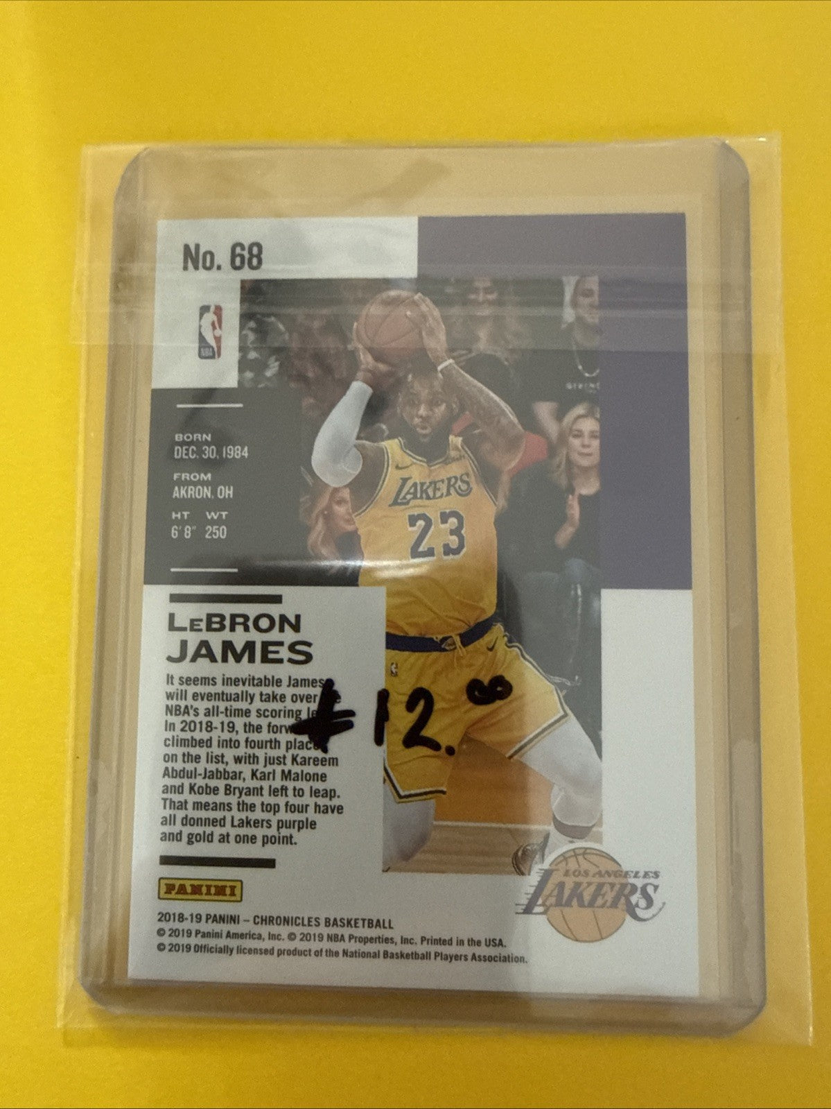 LeBron James 2018/19 Card - back