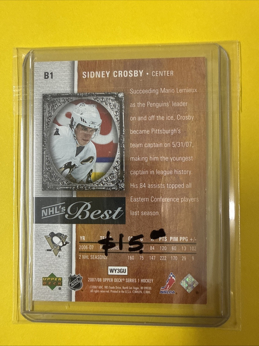 Sidney Crosby 2007/08 Cards - back