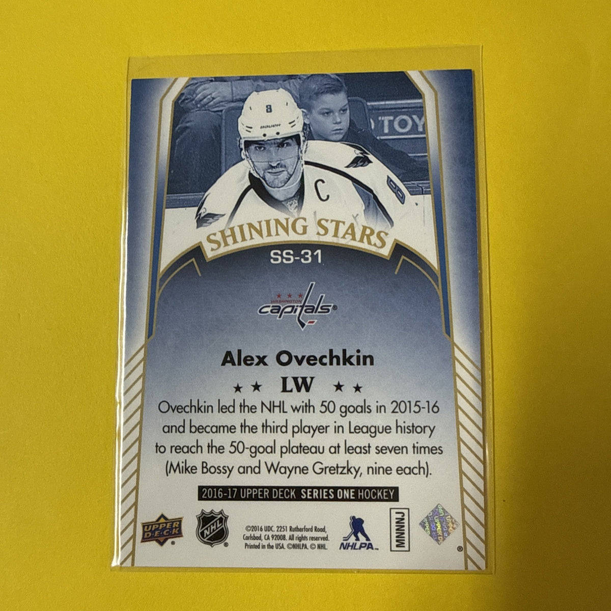 Alexander Ovechkin 2016 Card - back