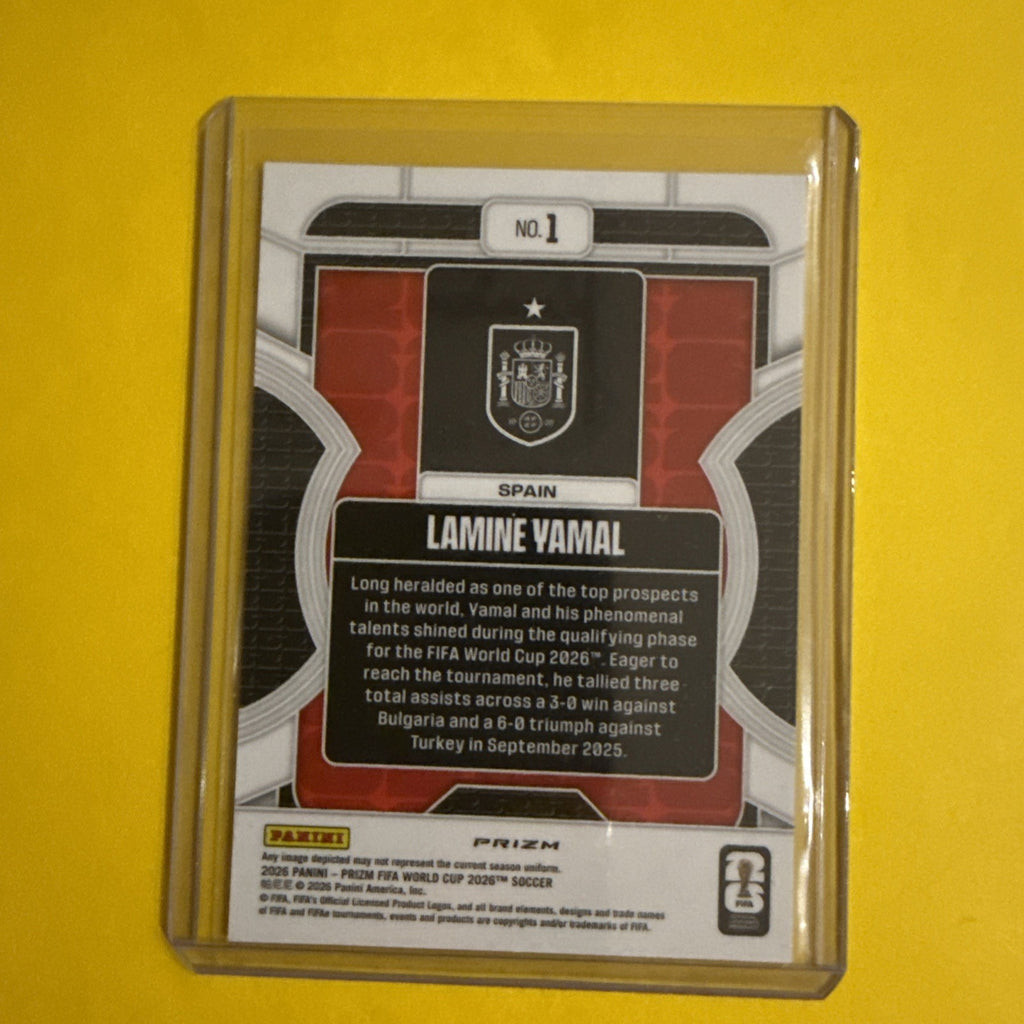 Panini 2026 Prizm Fifa World Cup Phenomenon Insert #1 Lamine Yamal Spain - back