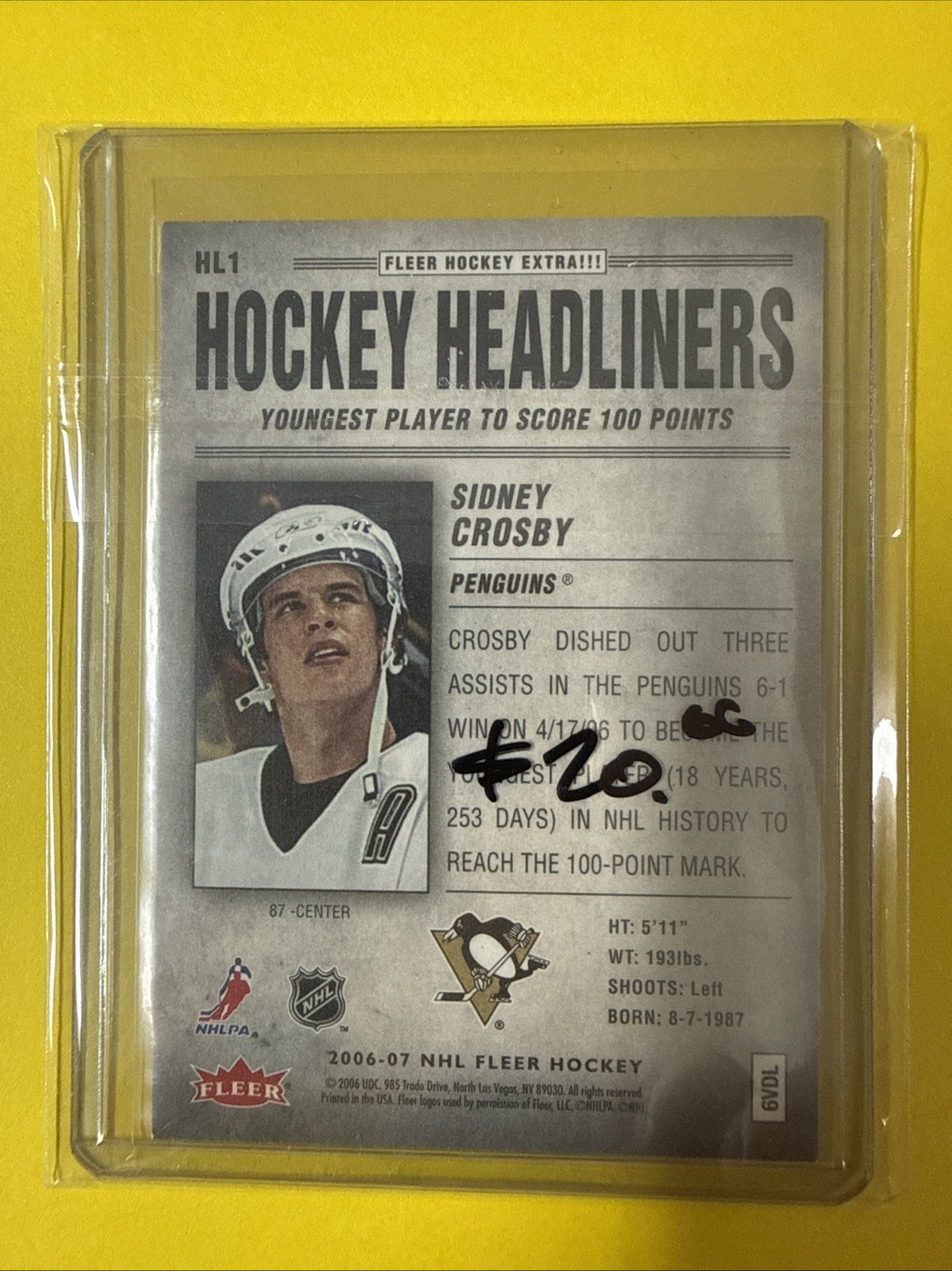 Sidney Crosby 2006/07 Cards - back
