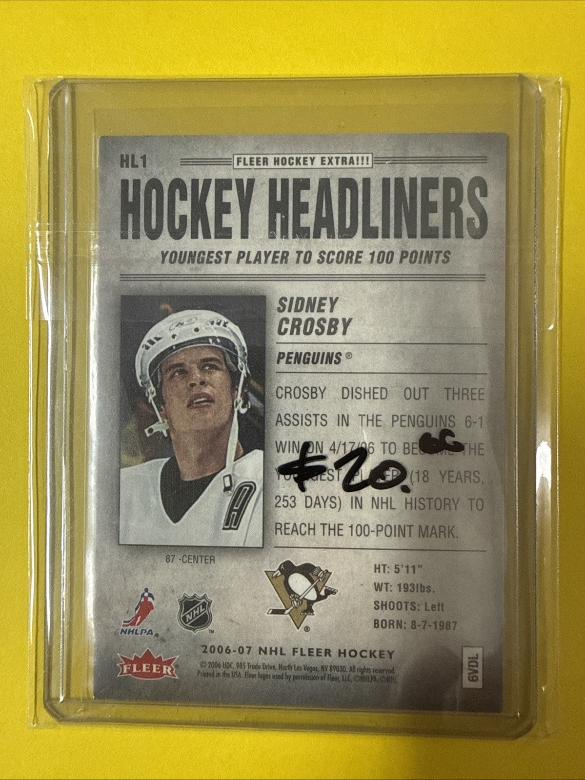Sidney Crosby 2006/07 Cards - back