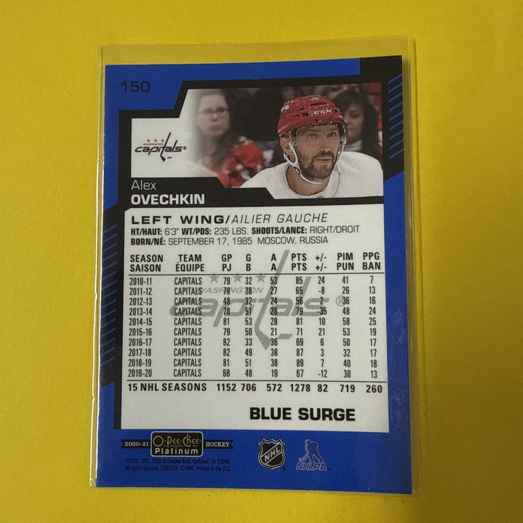 Alexander Ovechkin 2020 Card - back