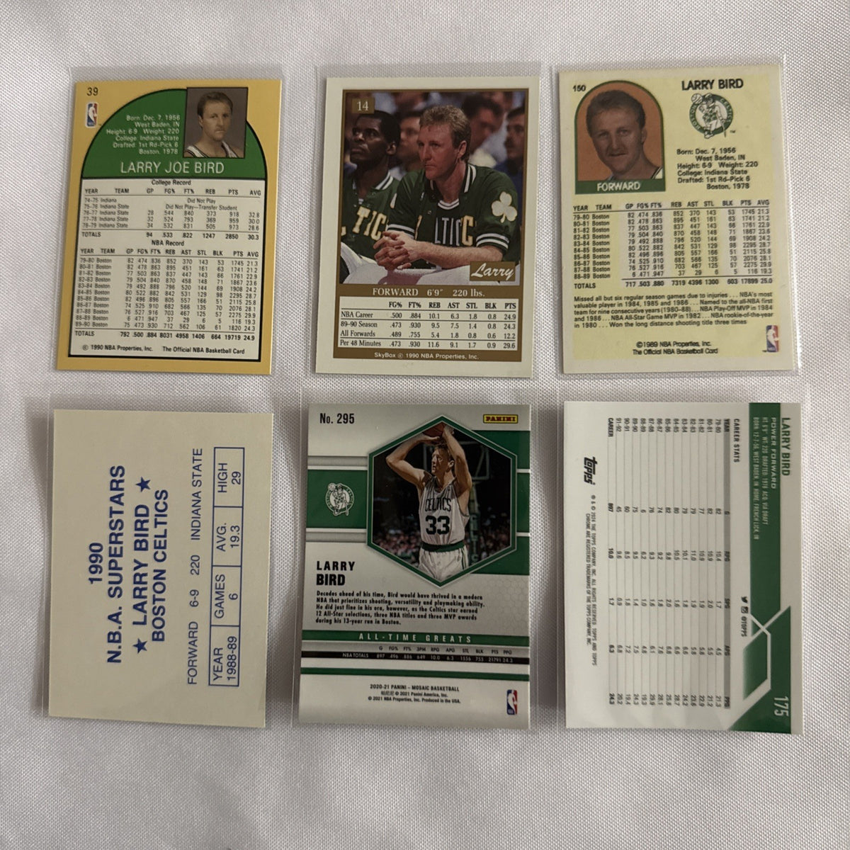 Larry Bird 6 Basketball Cards - back