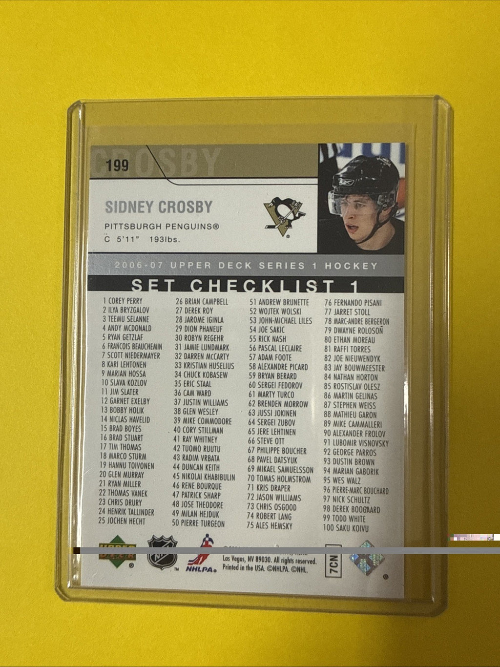 Sidney Crosby 2006/07 Cards - back