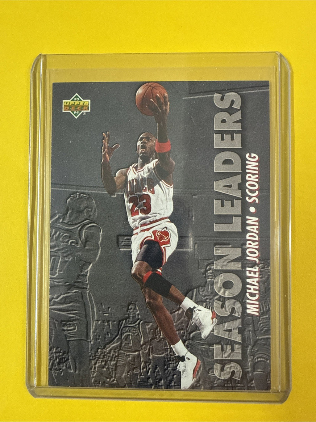 Michael Jordan 1993/94 UD Season Leaders Card #166 - front