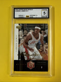 LeBron James 2004 UD Rivals Gold Autograph Facsimile Card Graded 5 - front