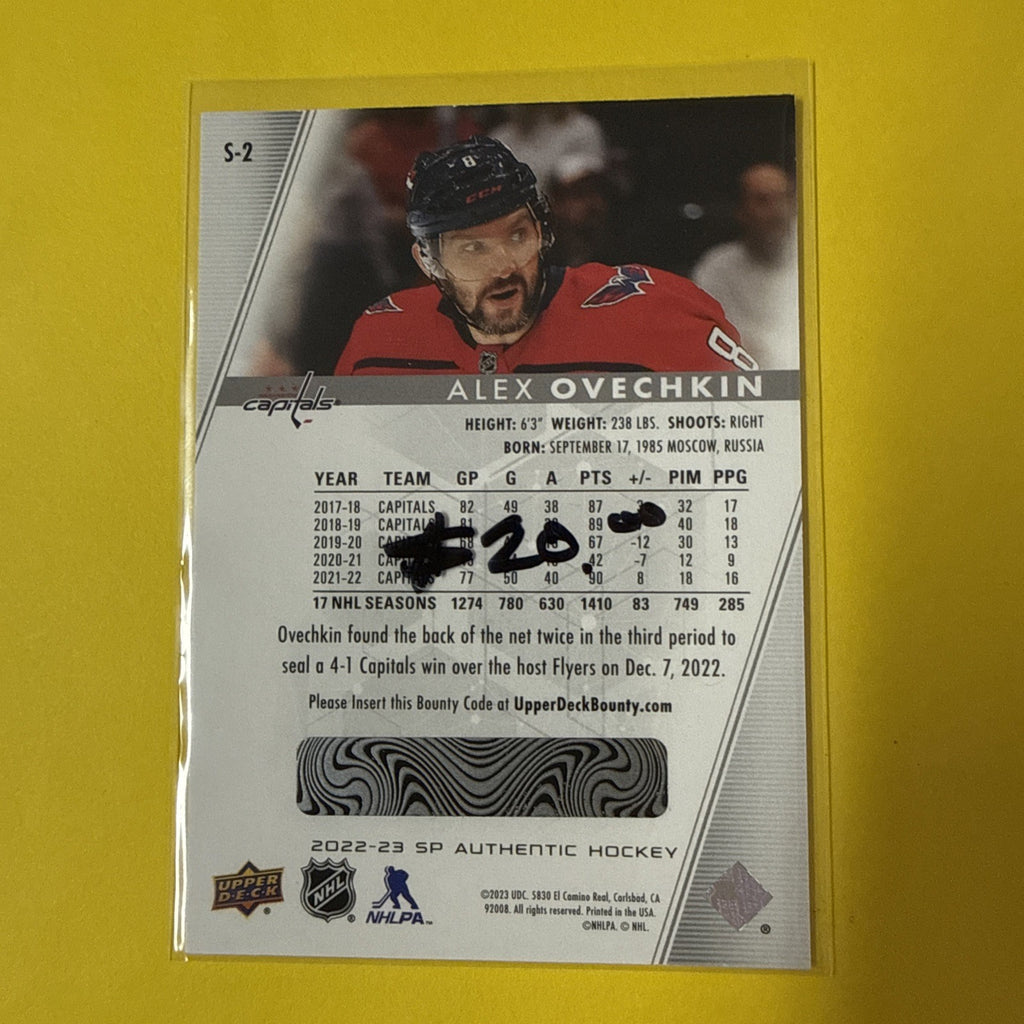 Alexander Ovechkin 2022 Card - back