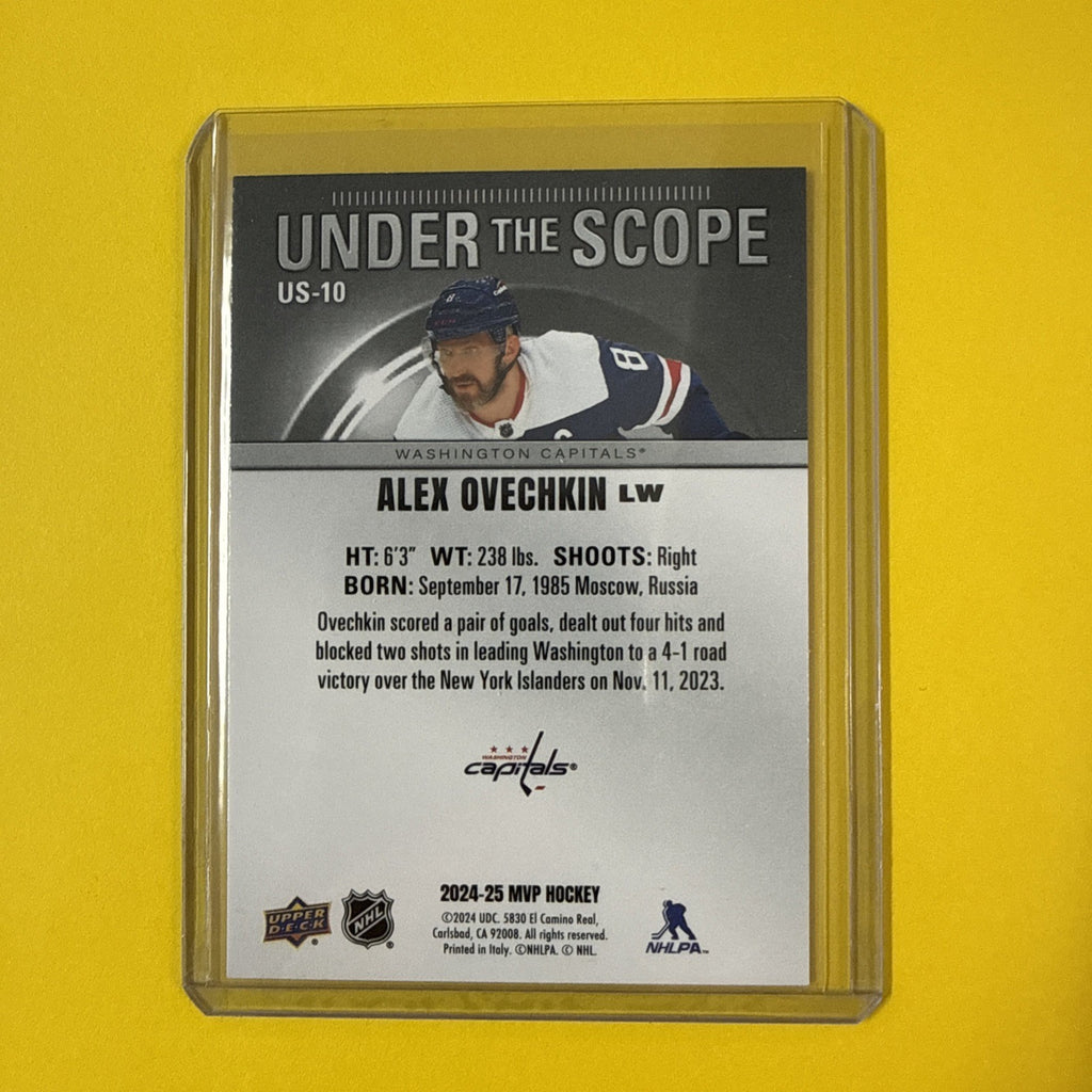 Alex Ovechkin 2024/25 Under the Scope Mvp Card - back
