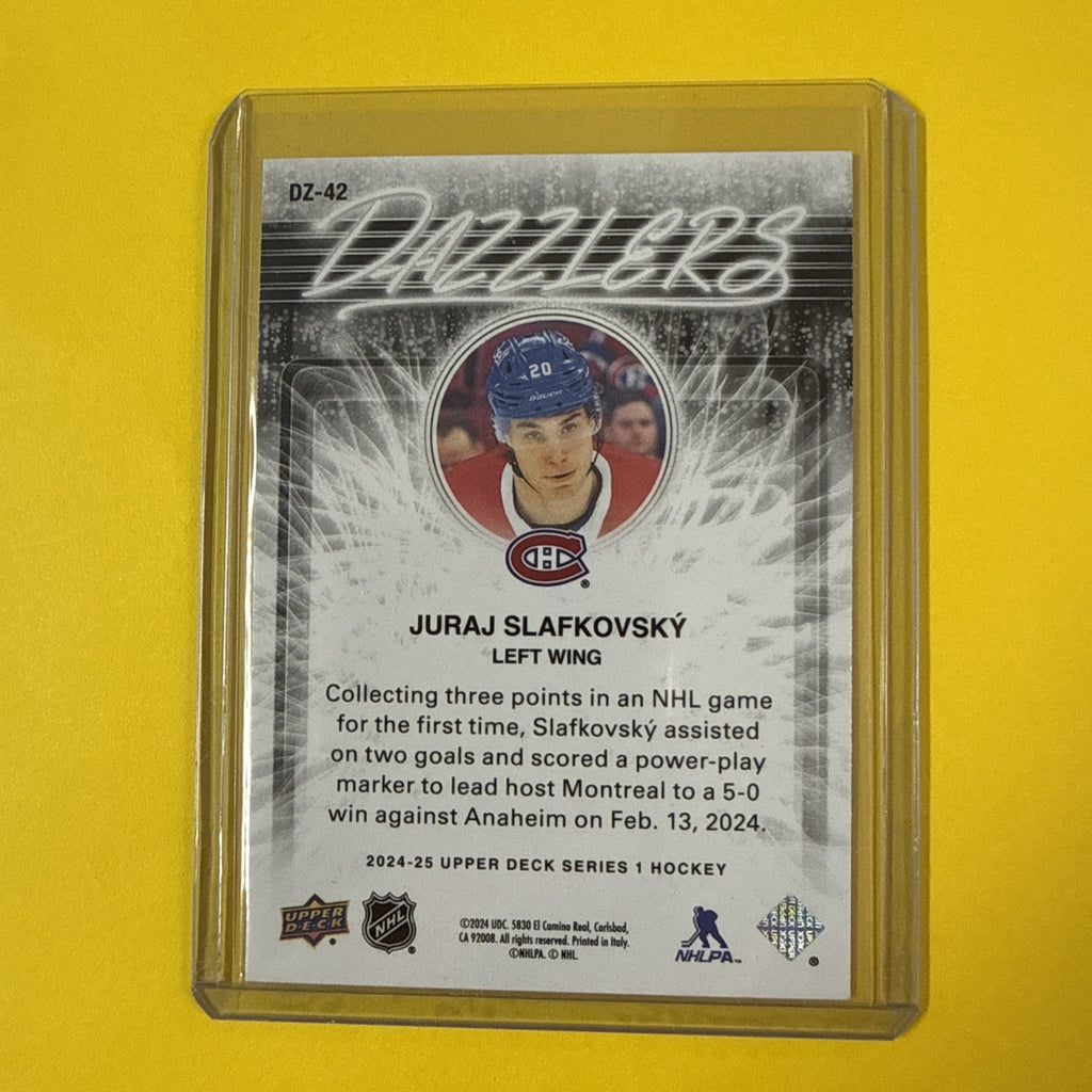 Juraj Slafkovsky 2024/25 UD Orange Dazzlers - back