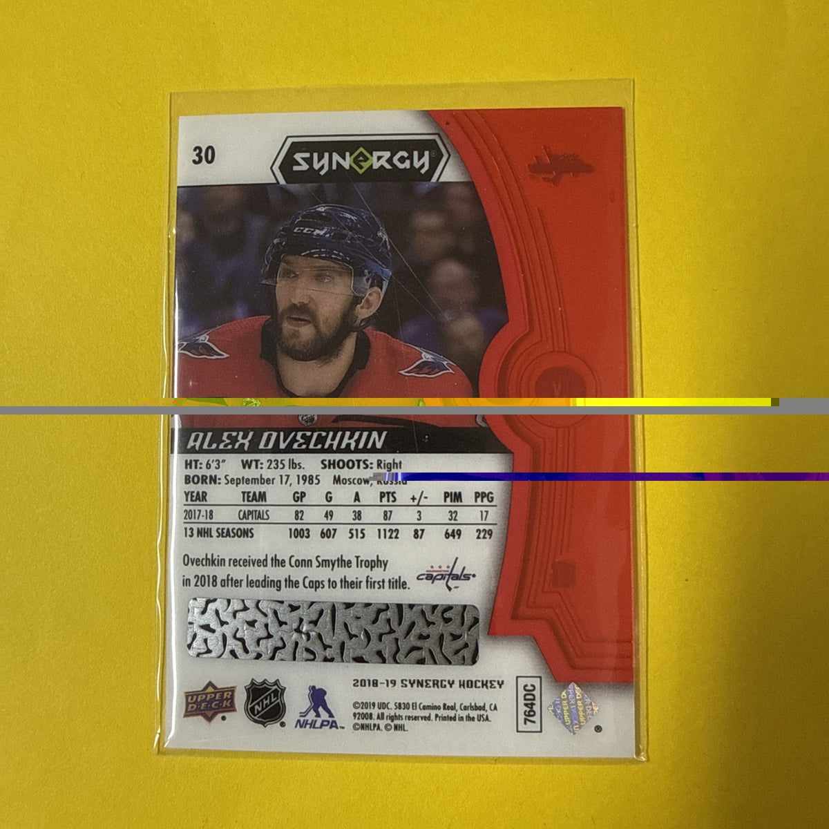 Alexander Ovechkin 2018 Card - back