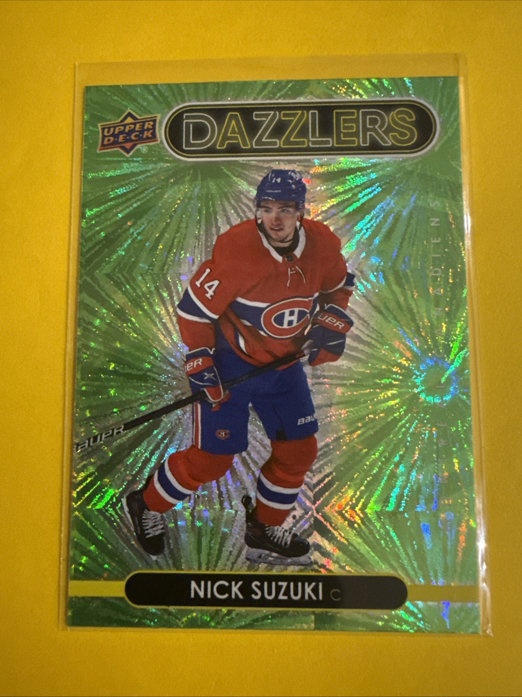 Nick Suzuki 2021/22 UD Green Dazzlers Card - front