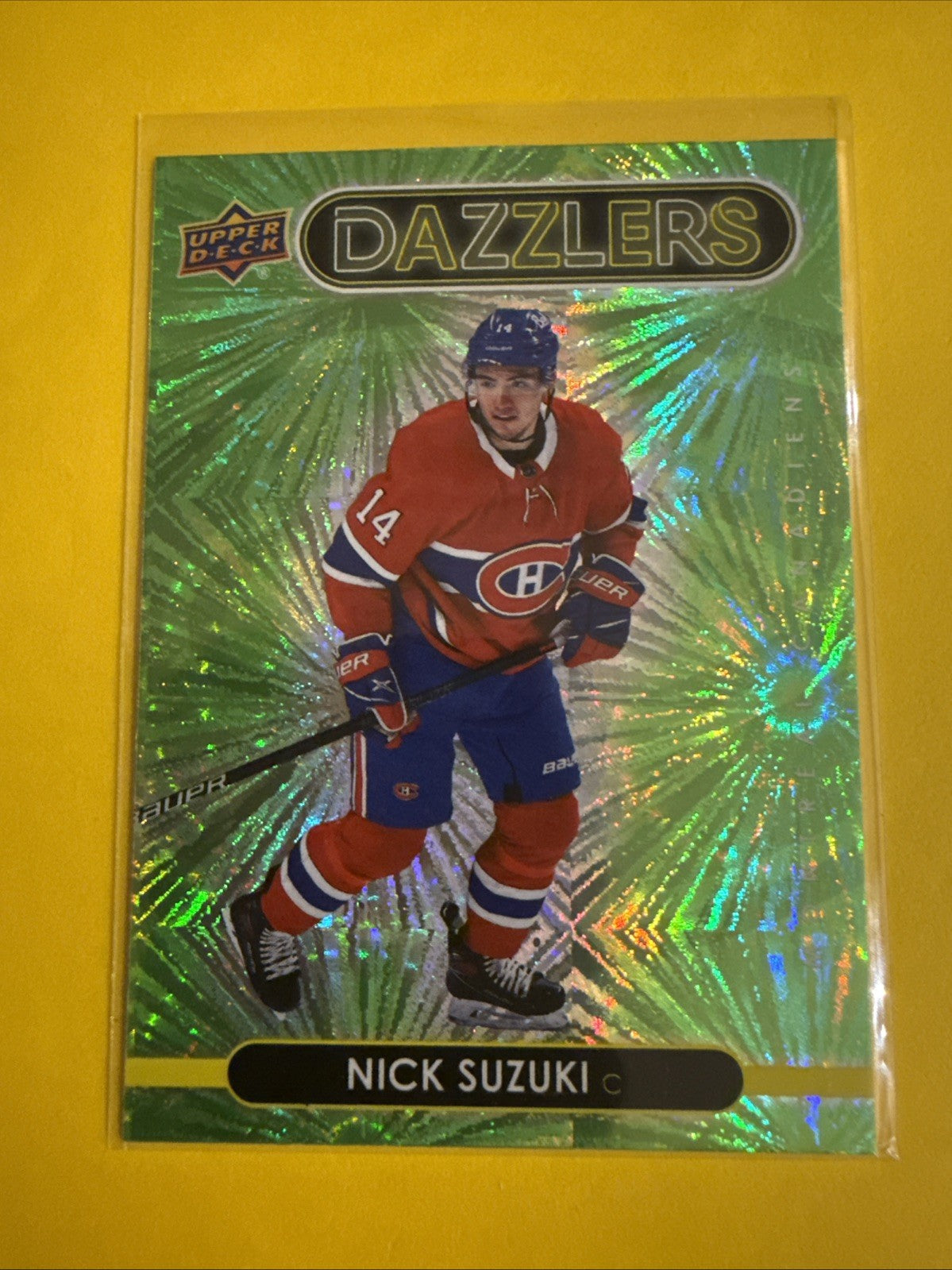 Nick Suzuki 2021/22 UD Green Dazzlers Card - front
