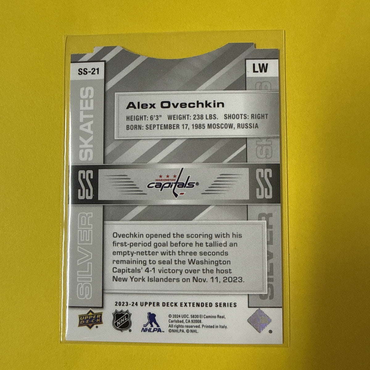 Alexander Ovechkin 2023 Card - back