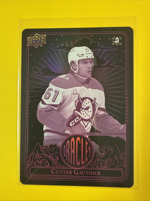 2024-25 UD Extended Series Cutter Gauthier O-48 Oracles Pink Rookie Card - front