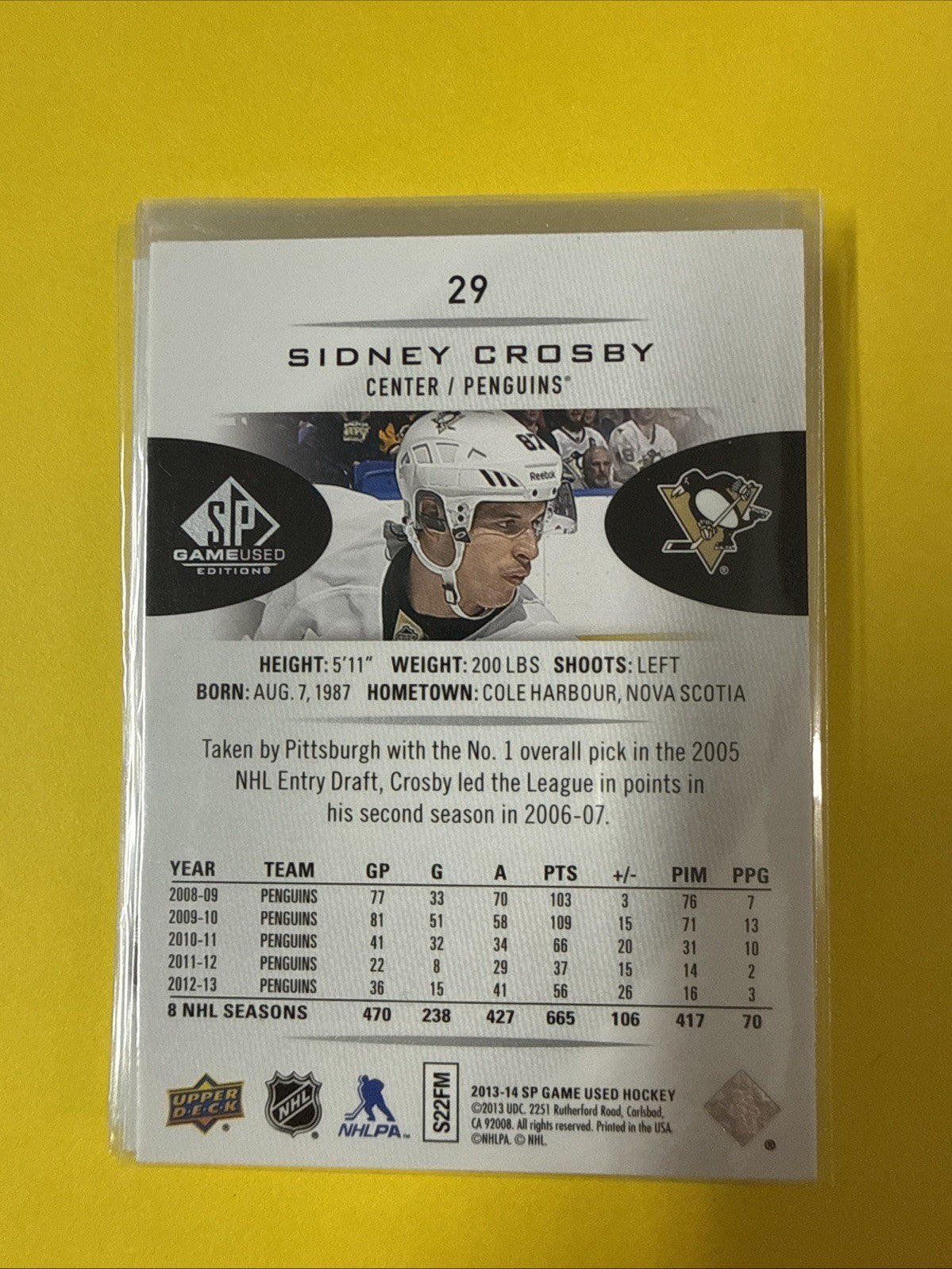 Sidney Crosby 2013/14 Cards - back