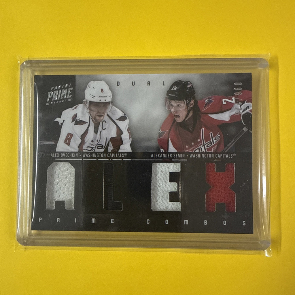 Alex Ovechkin 2011/12 Panini Prime Dual Jersey Patched Card Out of /225 - front