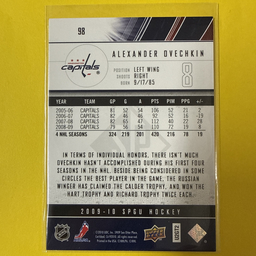 Alexander Ovechkin 2009 Card - back