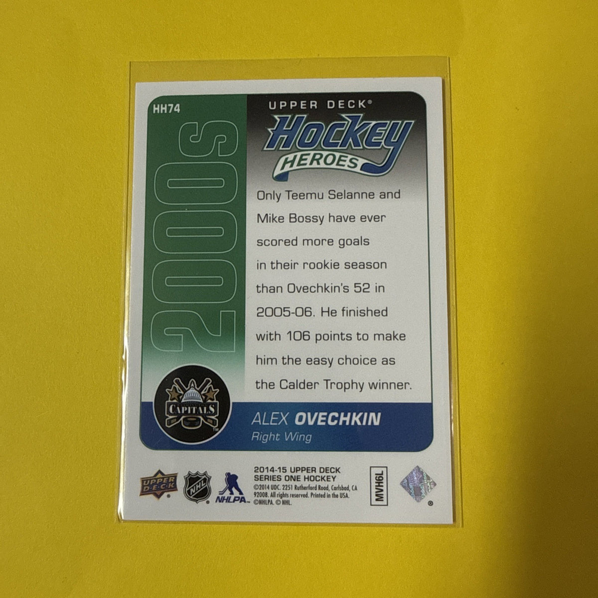 Alexander Ovechkin 2014 Card - back