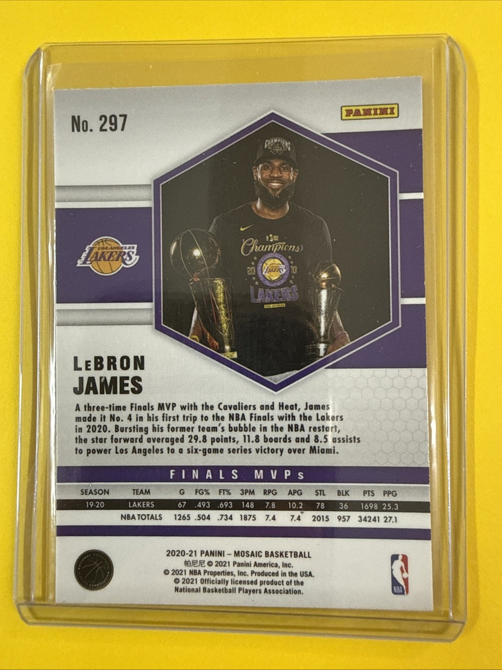 LeBron James 2020/21 NBA Card - back