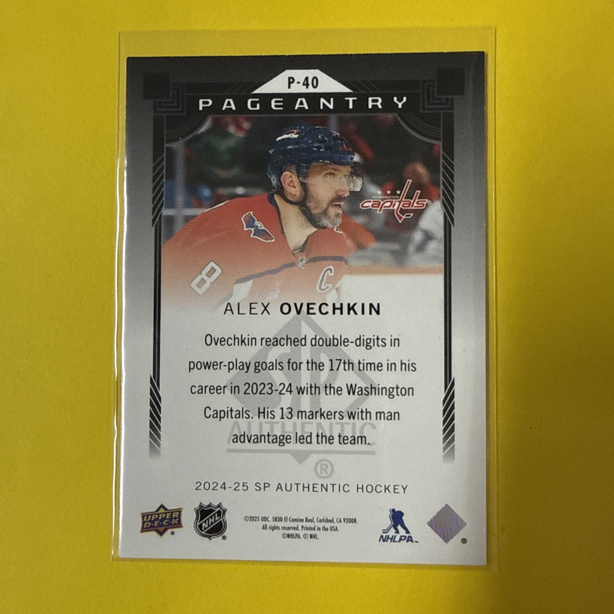 Alexander Ovechkin 2024 Card - back