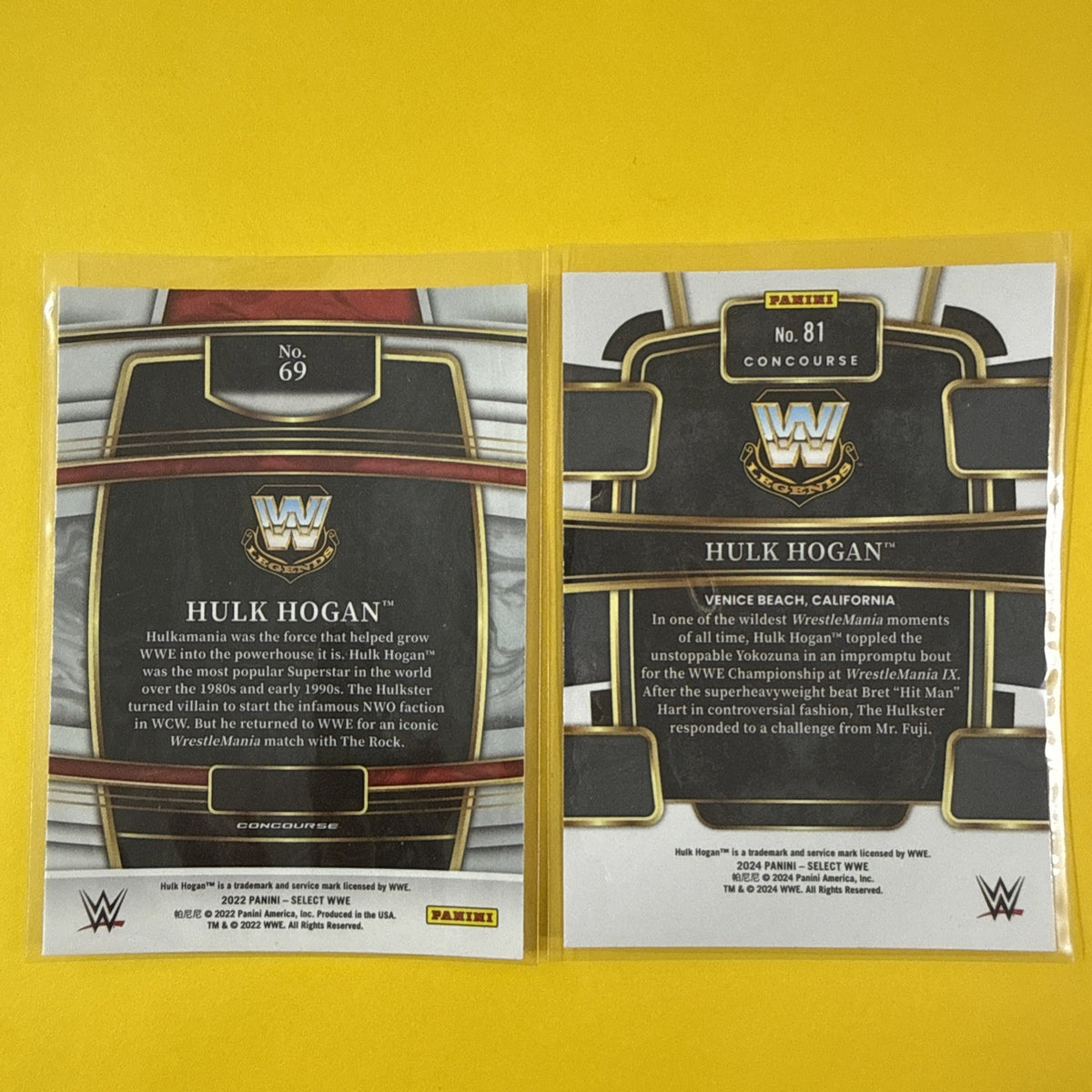 Hulk Hogan 2 Chrome Cards - back