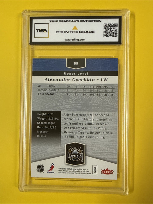 Alex Ovechkin 2006 Flair Showcase Card Graded 5.5 - back