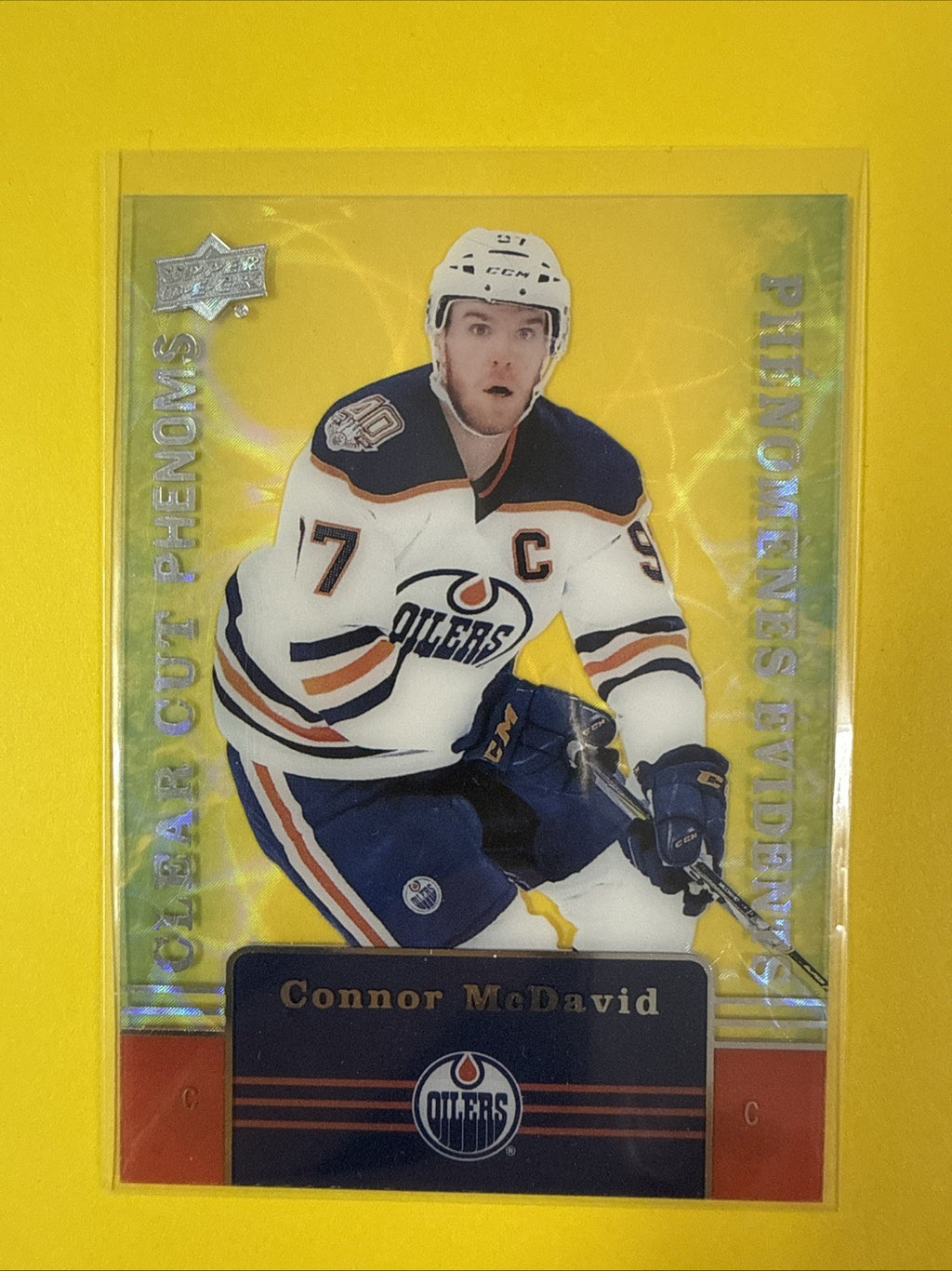 Connor McDavid 2019/20 Tim Hortons Clear Cut Phenoms Card - front
