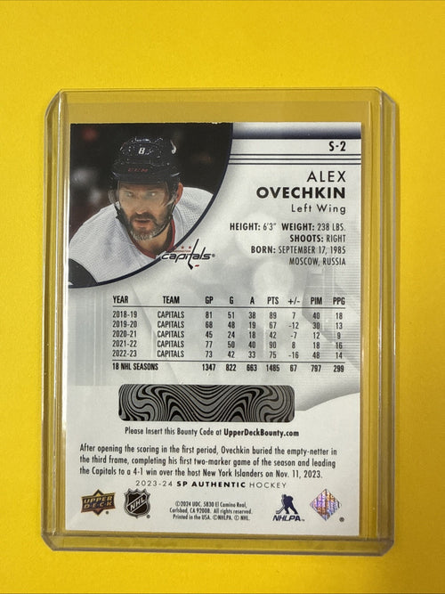 Alex Ovechkin 2023/24 SP Authentic Spectrum FX Card - back