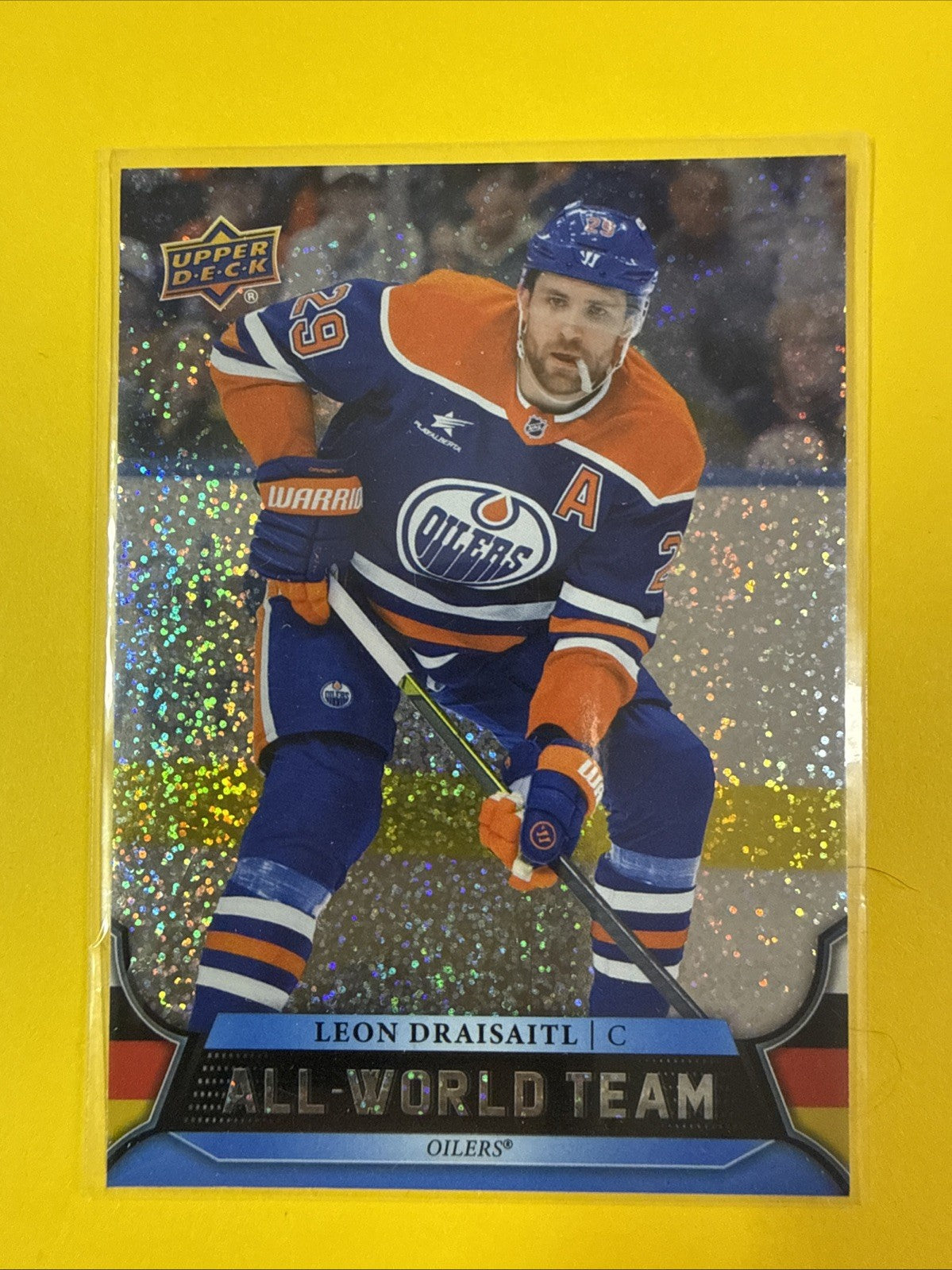 Leon Draisaitl 2025/26 UD Extended Series All World Team Speckle Card - front