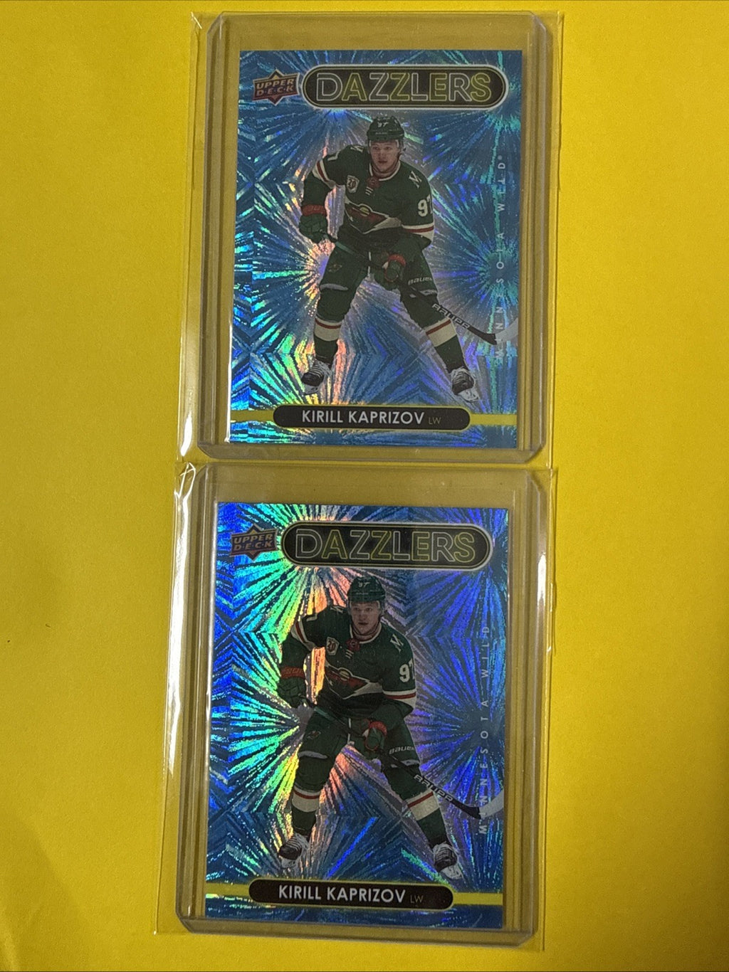 Kirill Kaprizov 2021/22 UD 2 Blue Dazzlers Cards - front