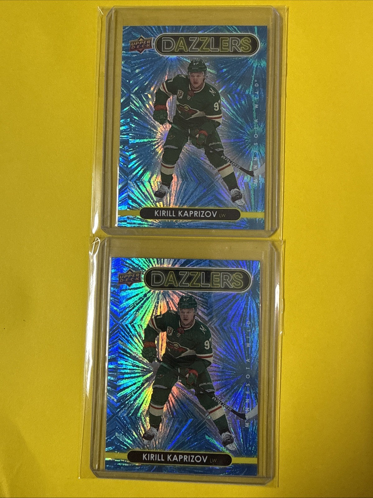 Kirill Kaprizov 2021/22 UD 2 Blue Dazzlers Cards - front