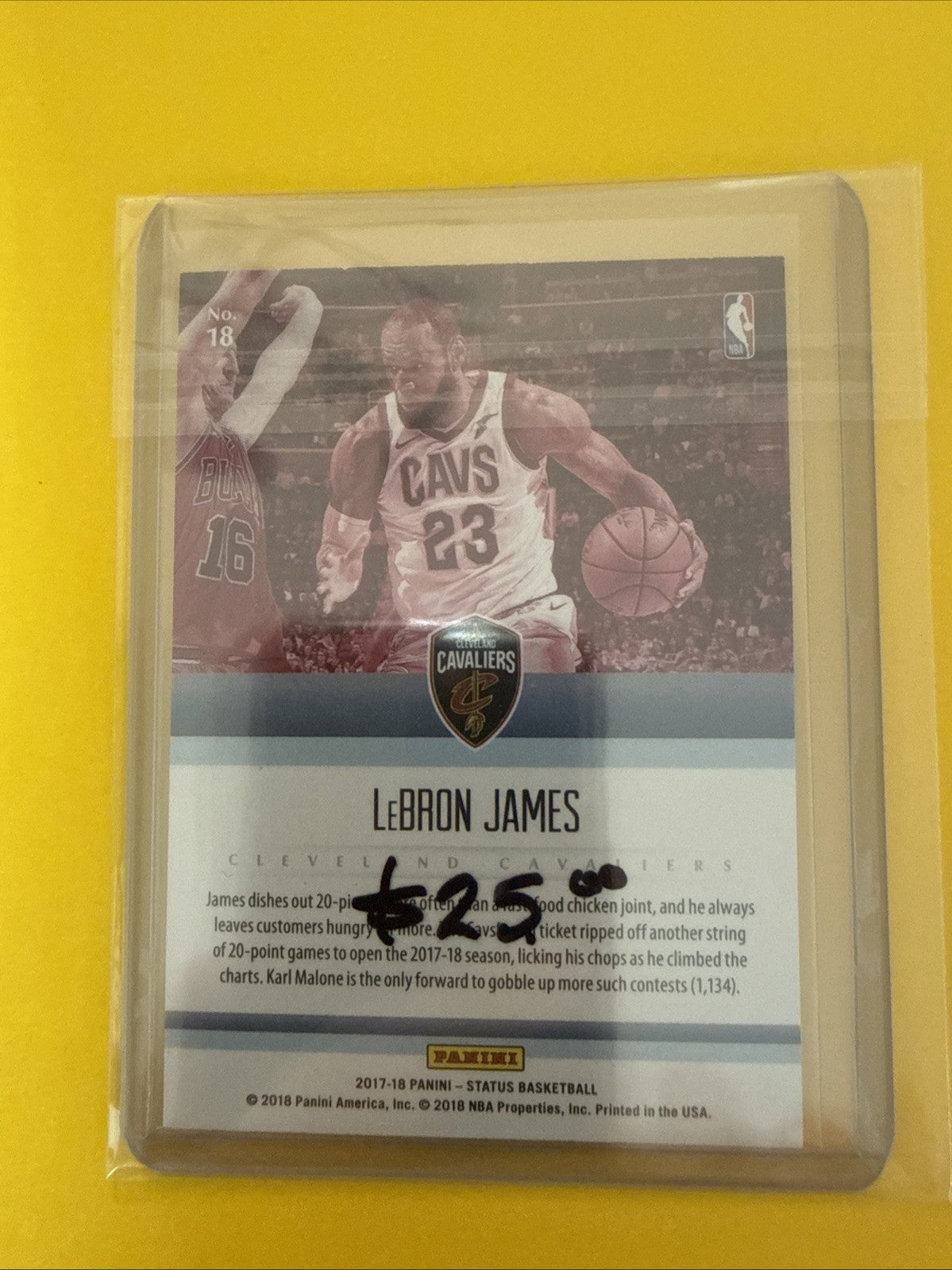 LeBron James 2017/18 Card - back