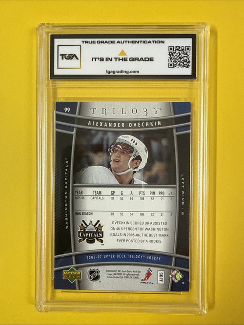 Alex Ovechkin 2006 UD Trilogy Card Graded 7 - back