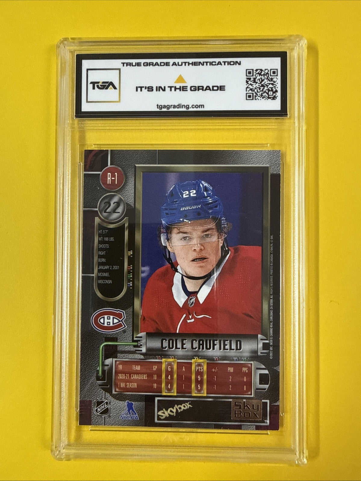Cole Caufield 2021 Metal Universe Rookie Card Graded 8 - back