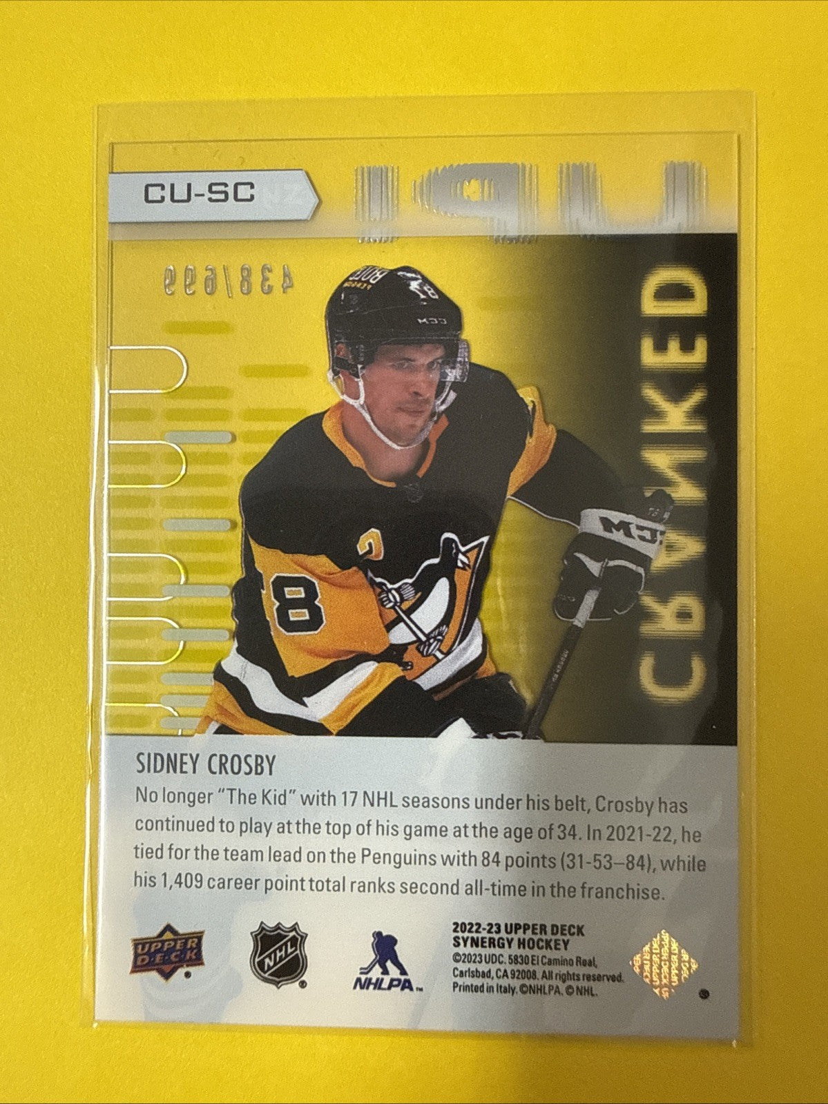 Sidney Crosby 2022/23 Cards 438/699 - back