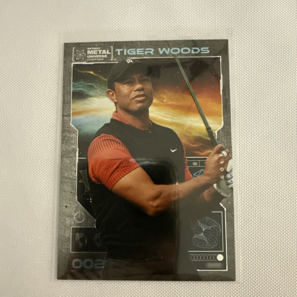 Tiger Woods 2021 Metal Universe Skybox Card - front