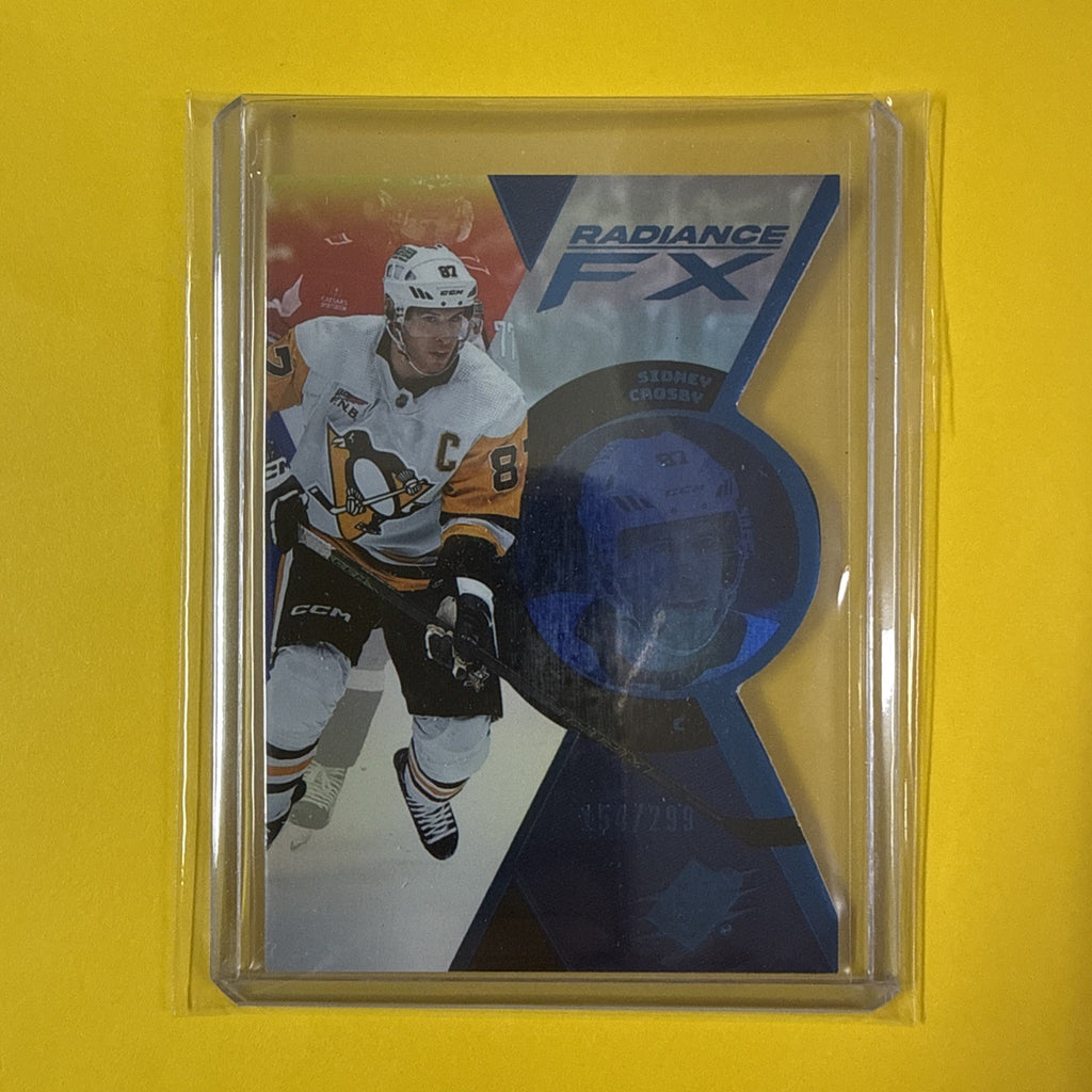 Sidney Crosby 2023/24 SPx Radiance FX Blue Card Out of /299 - front