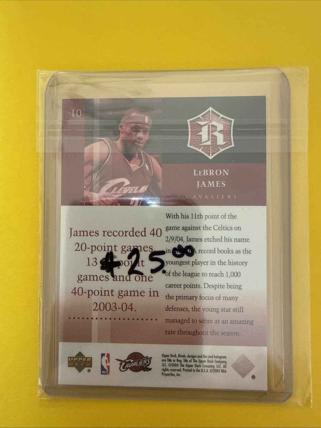 LeBron James 2004 UD Rivals - photo 4