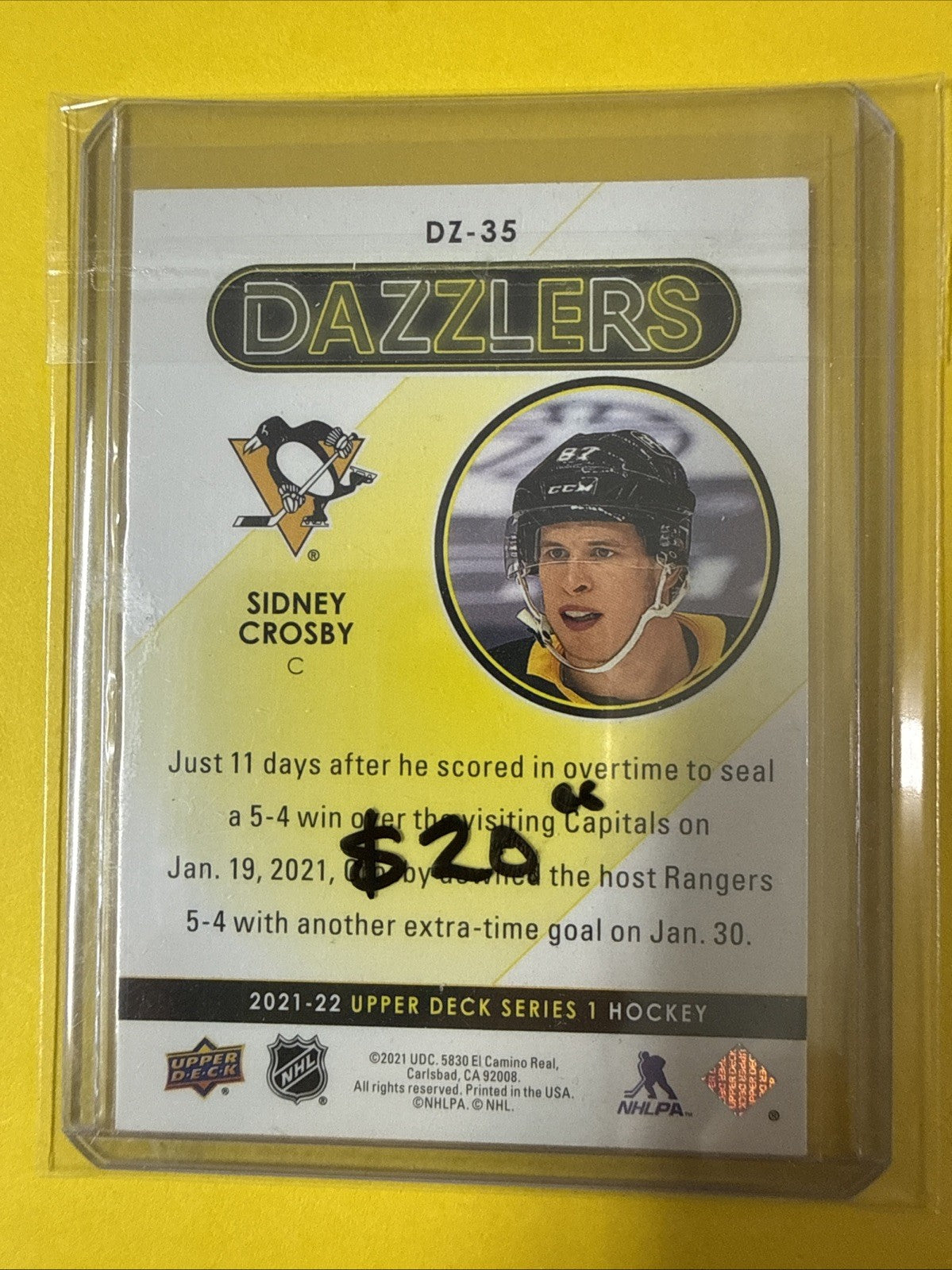Sidney Crosby 2021/22 Cards - back