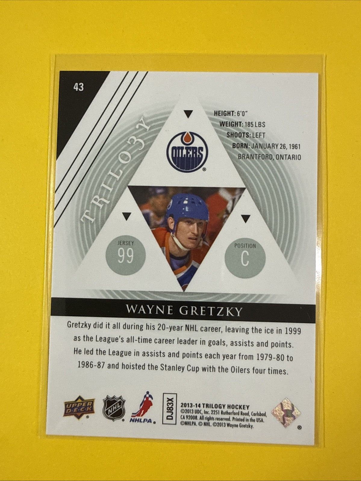 Wayne Gretzky 2013-14 Trilogy Hockey Card - back