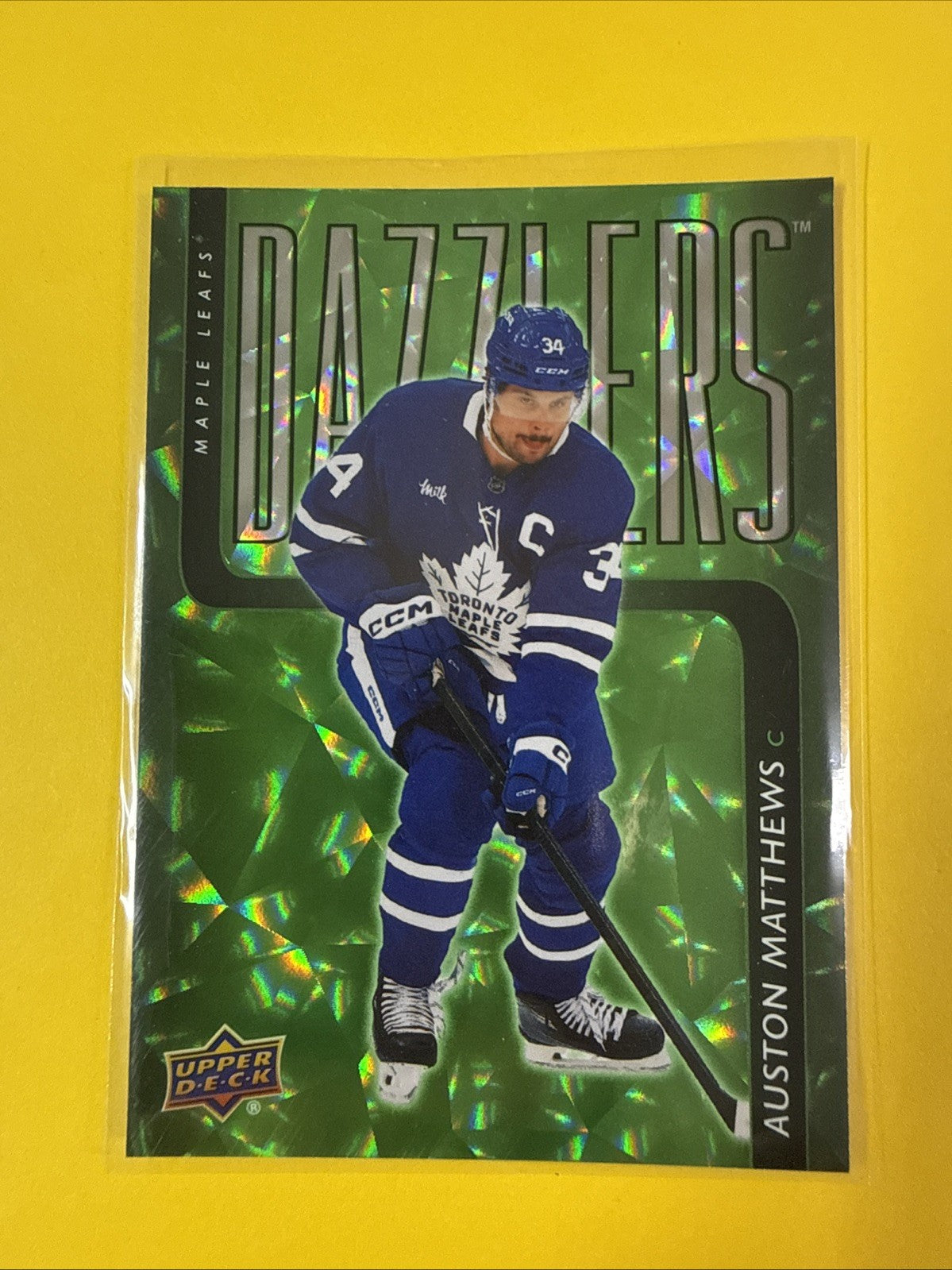 Auston Matthews 2025/26 UD Series 2 Green Dazzlers - front