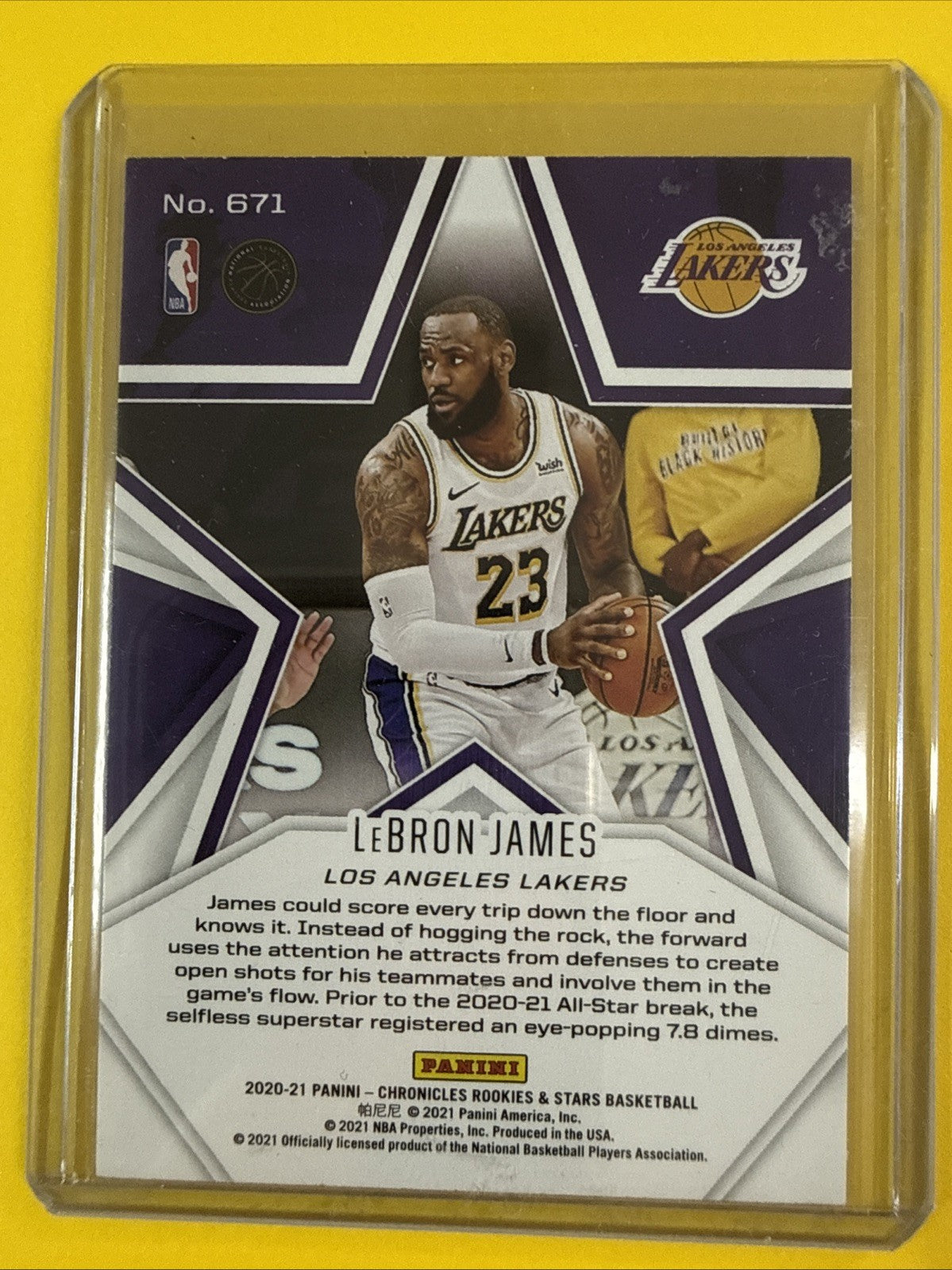 LeBron James 2020/21 NBA Card - back