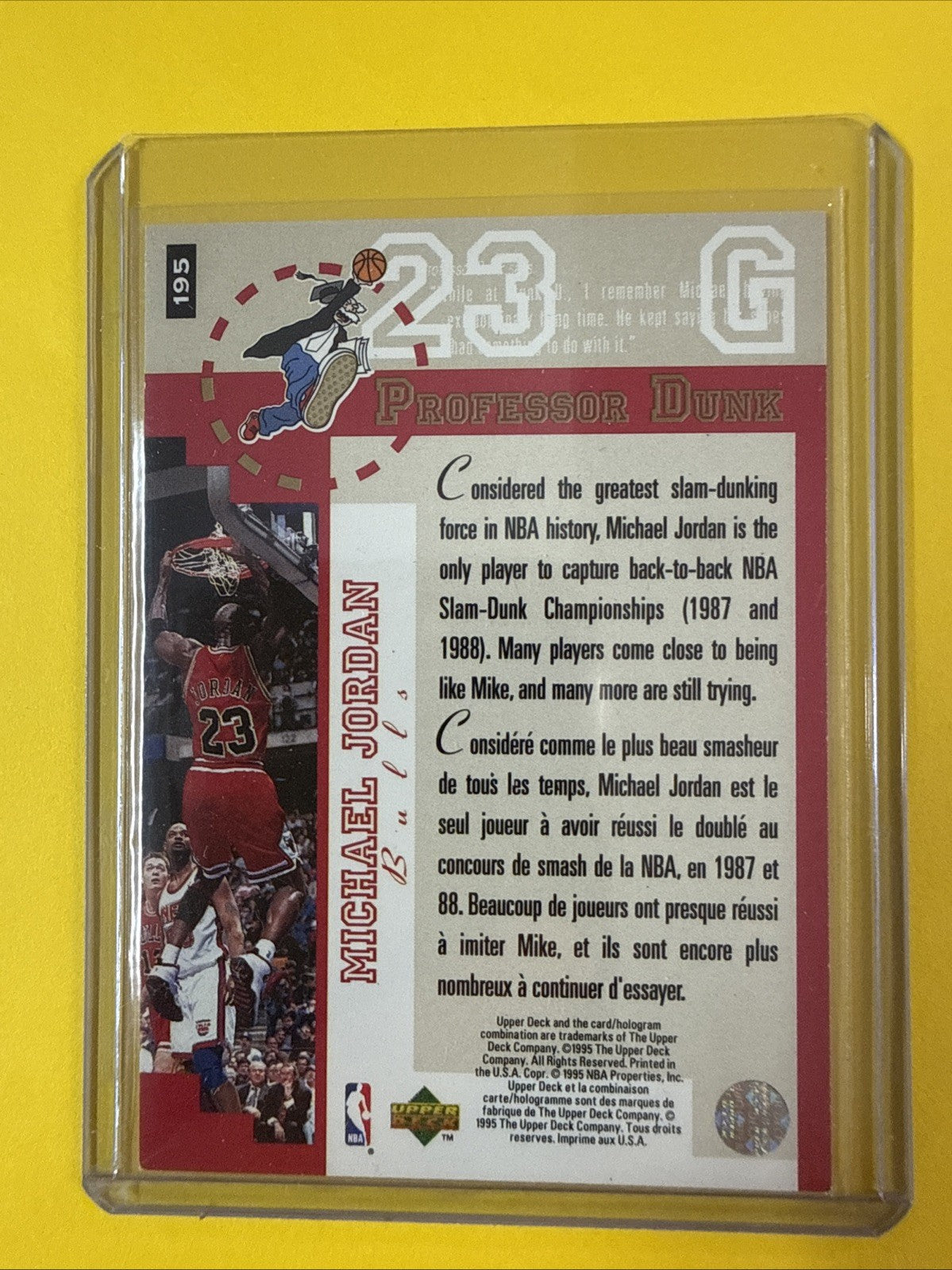 Michael Jordan 1995/96 UD Collectors Choice Card #195 - back