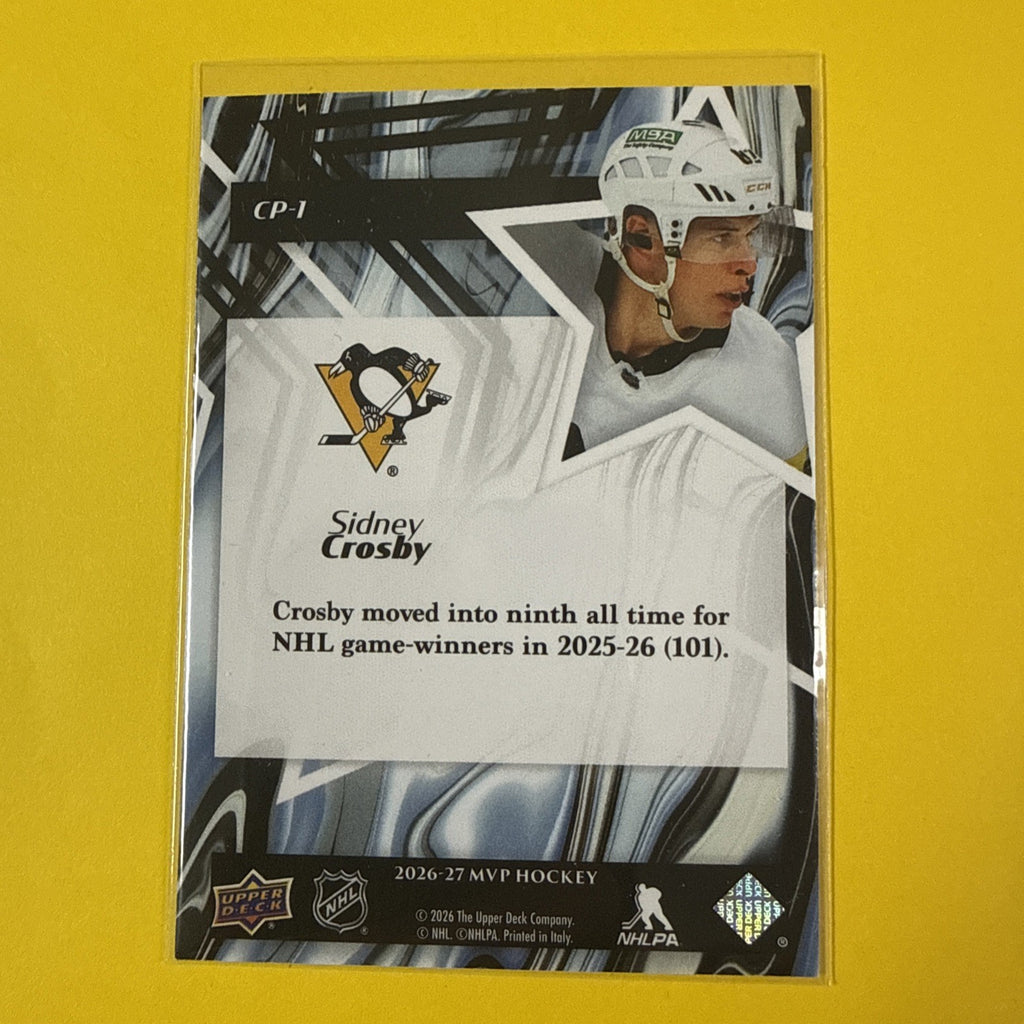 Sidney Crosby 2026/27 Mvp Clutch Performers Card - back