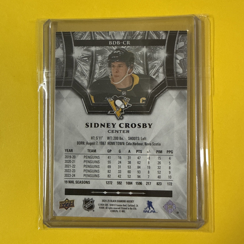 Sidney Crosby 2022/23 Black Diamond Card Out of /349 - back