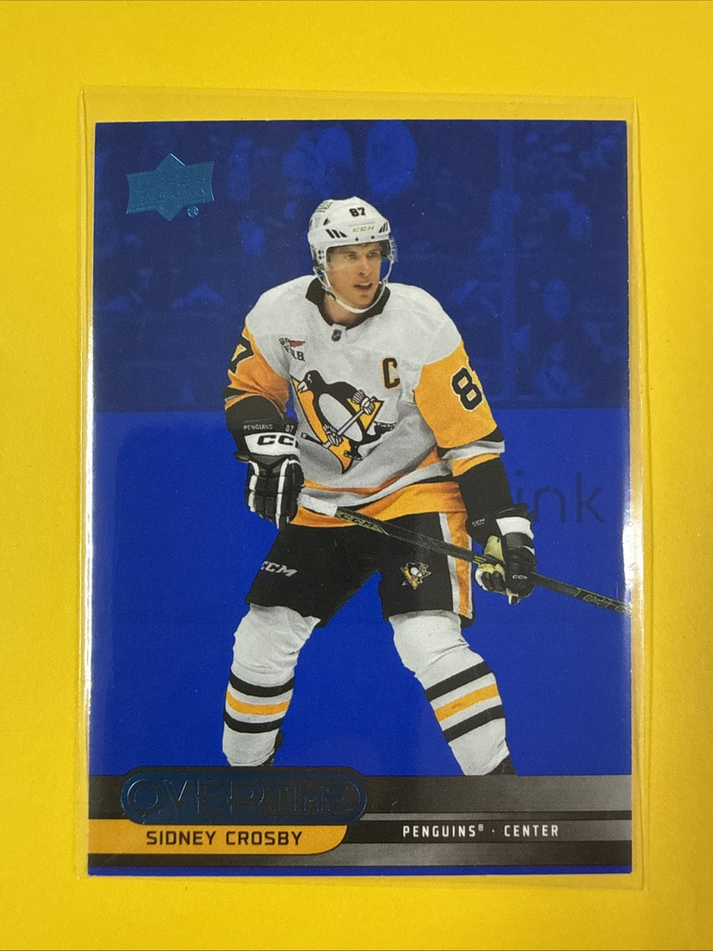 Overtime 2025/26 Blue Foil Sidney Crosby Card - front
