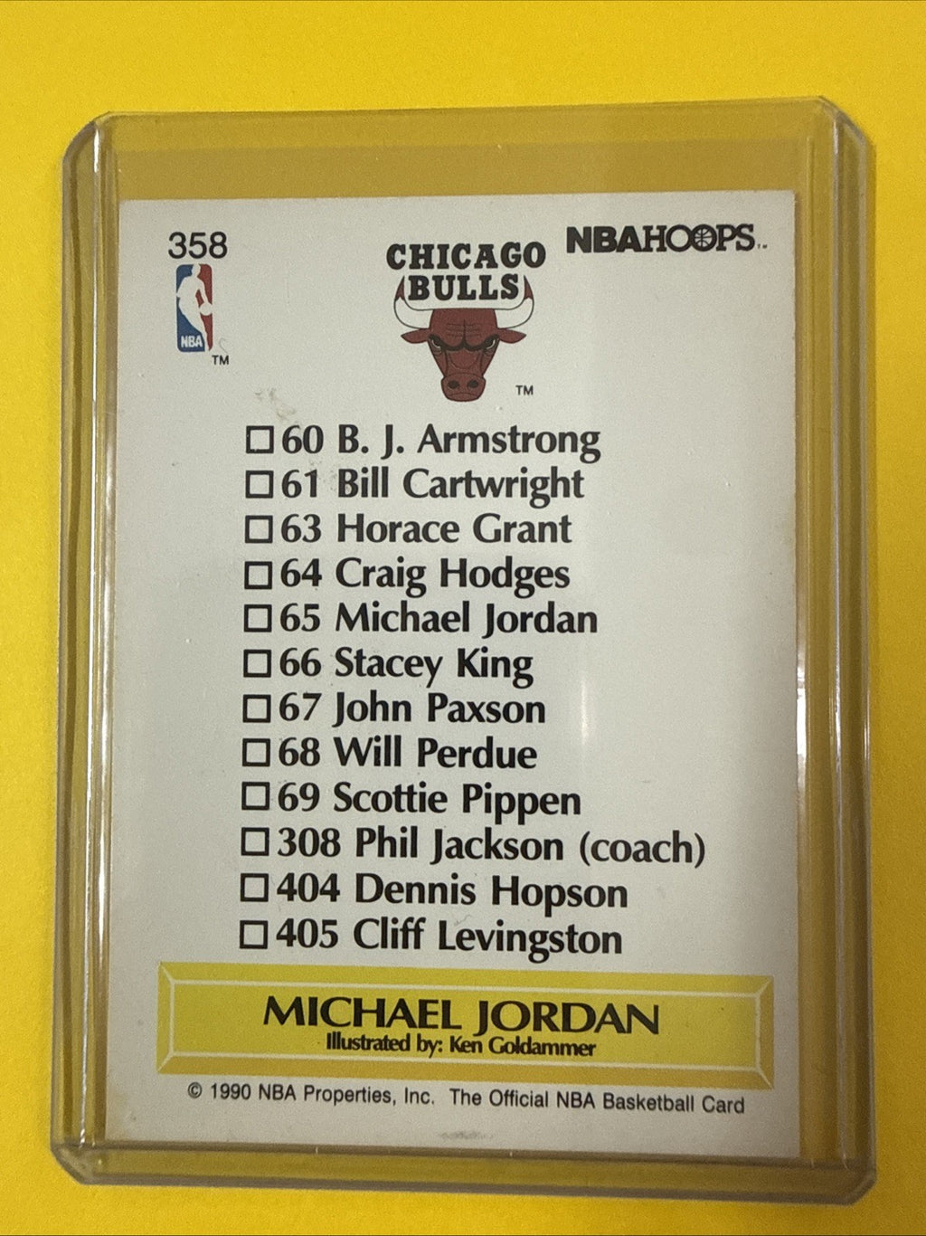 Michael Jordan 1990/91 NBA Hoops Card #358 - back