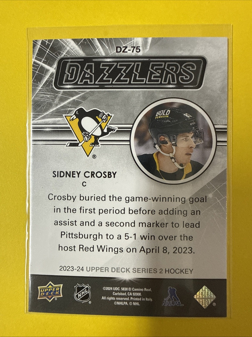 Sidney Crosby 2023/24 Cards - back