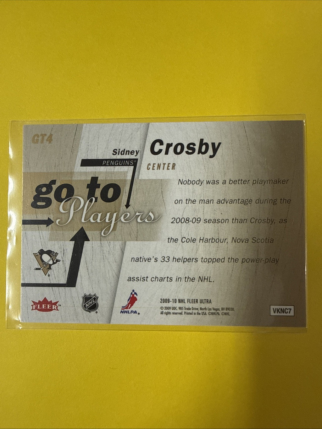 Sidney Crosby 2009/10 Cards - back
